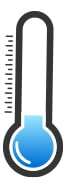 Cold Thermometer Graphic with a blue filling