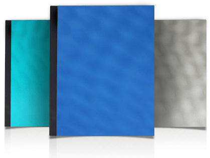 Green, blue, and smoke holographic poly covers.