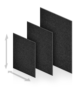 An array of sand poly binding covers vary in size.